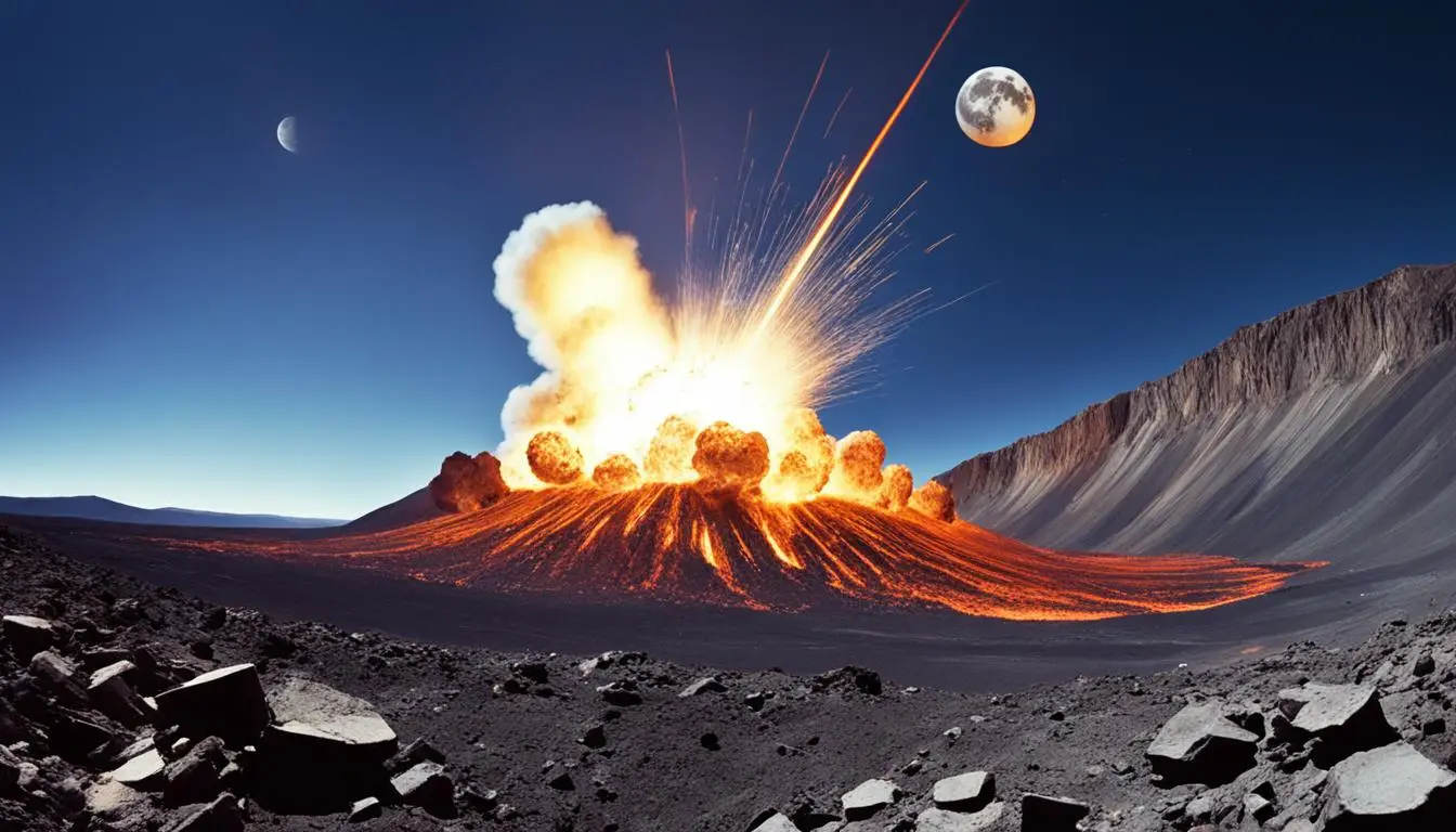 The formation of the Moon: lunar impact on earth